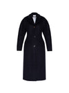 Women's Notch Lapel Single Coat Navy - GANNI - BALAAN 1