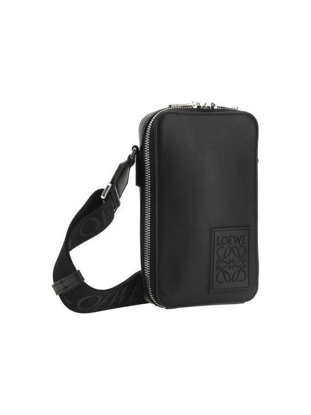 Vertical Satin Calfskin Cross Bag Black - LOEWE - BALAAN 2