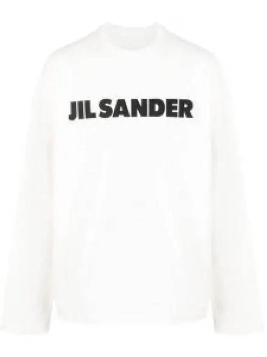 Logo Print Long Sleeve T Shirt White - JIL SANDER - BALAAN 2