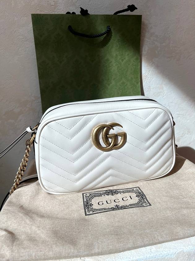 GG Marmont Matelasse Small Chain Shoulder Bag White - GUCCI - BALAAN 7