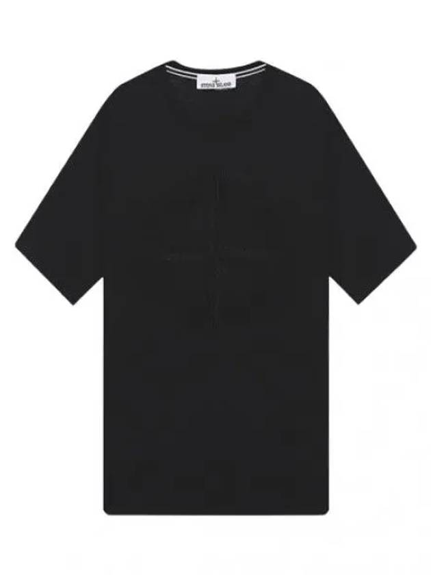 Compass logo embroidered short sleeved t shirt - STONE ISLAND - BALAAN 1