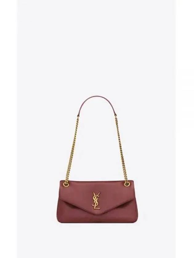 Calypso Small Plunged Lambskin Shoulder Bag Red - SAINT LAURENT - BALAAN 2