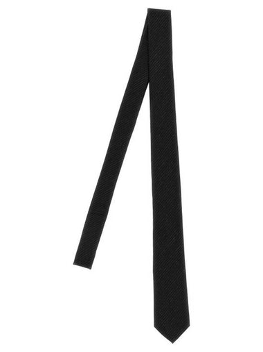 Striped Tie Black - SAINT LAURENT - BALAAN 1