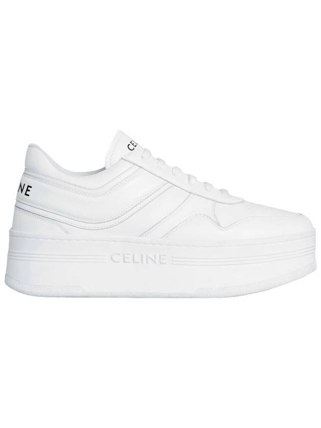 Wedge Outsole Block Low Top Sneakers Optic White - CELINE - BALAAN 4