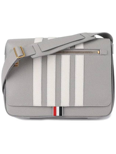 Pebble Grain 4 Bar Reporter Shoulder Bag Light Grey - THOM BROWNE - BALAAN 2