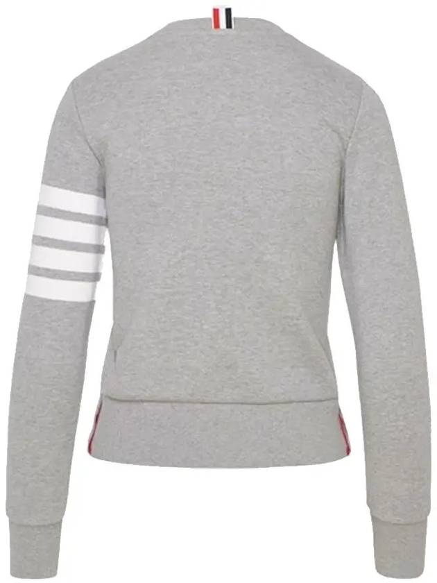 Engineered 4 Bar Stripe Loopback Jersey Knit Crewneck Sweatshirt Light Grey - THOM BROWNE - BALAAN 3