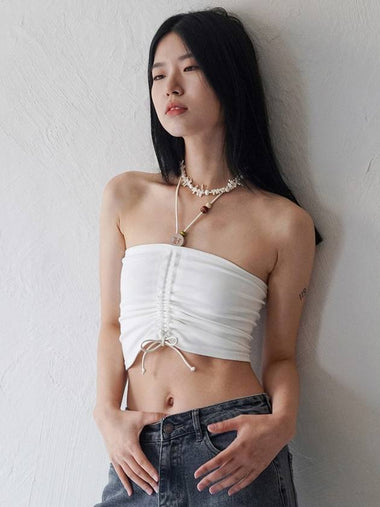 Wooden Beads Tube Top IVORY - RUBATI - BALAAN 1