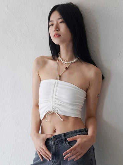 Wooden Beads Tube Top IVORY - RUBATI - BALAAN 2