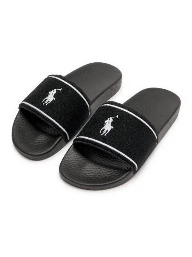 Signature Pony Terry Slides Black 1279967 - POLO RALPH LAUREN - BALAAN 1