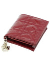 Lady Patent Cannage Calfskin Small Wallet Cherry Red - DIOR - BALAAN 3