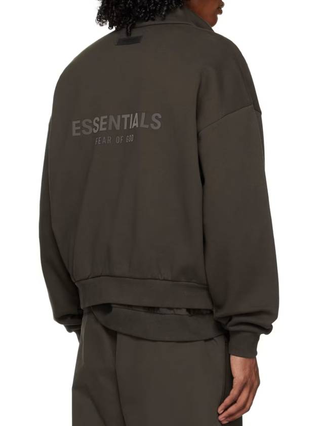 Fleece Full Zip Up Jacket Off Black - FEAR OF GOD ESSENTIALS - BALAAN 4