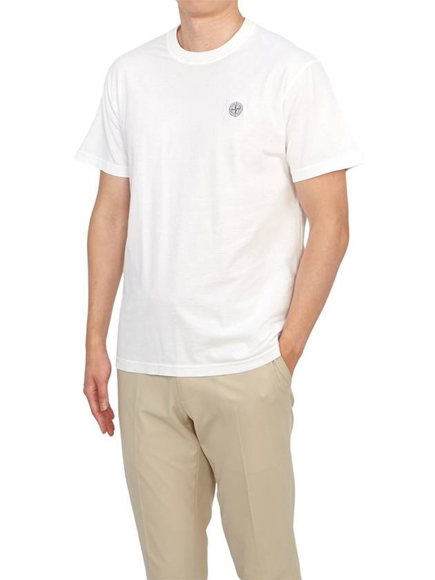 Organic Cotton Short Sleeve T-Shirt White - STONE ISLAND - BALAAN 5