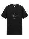 Mercerized Jersey Logo Print Short Sleeve T-Shirt Black - CP COMPANY - BALAAN 2