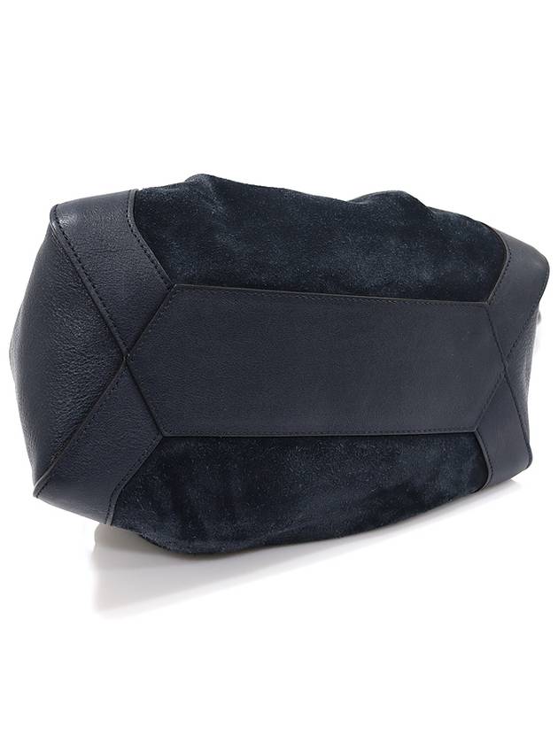 HH5869 Navy Silky Calfskin Suede Trimming Small Millie Bucket Bag Shoulder - MULBERRY - BALAAN 4