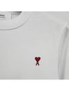 Chain Stitch Heart Logo Long Sleeve T-Shirt White - AMI - BALAAN 6