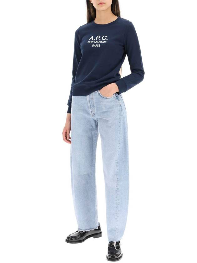 Women's Tina Logo Sweat Sweatshirt Navy - A.P.C. - BALAAN 3