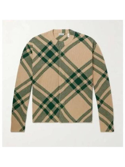 Check Pattern Intarsia Knit Cardigan Green - BURBERRY - BALAAN 2