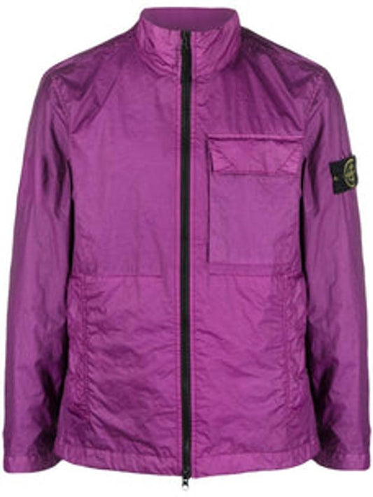 Men's Waffen Patch Membrana 3L TC Nylon Jacket Purple - STONE ISLAND - BALAAN 1