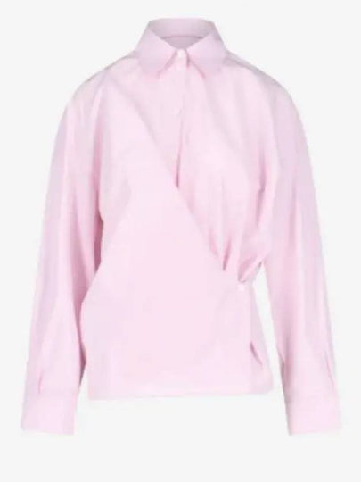 Dry Silk Straight Collar Twist Shirt Pink - LEMAIRE - BALAAN 2