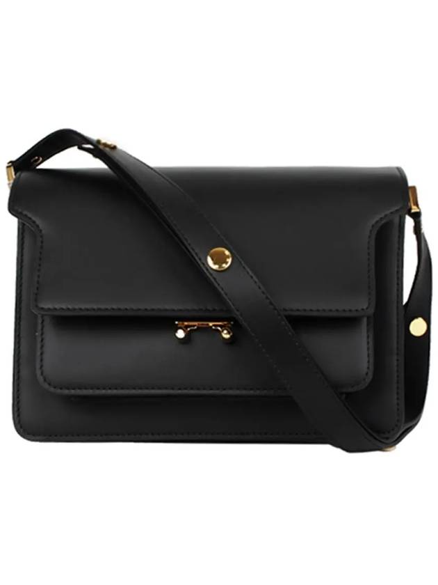 Trunk Smooth Leather Medium Shoulder Bag Black - MARNI - BALAAN 2