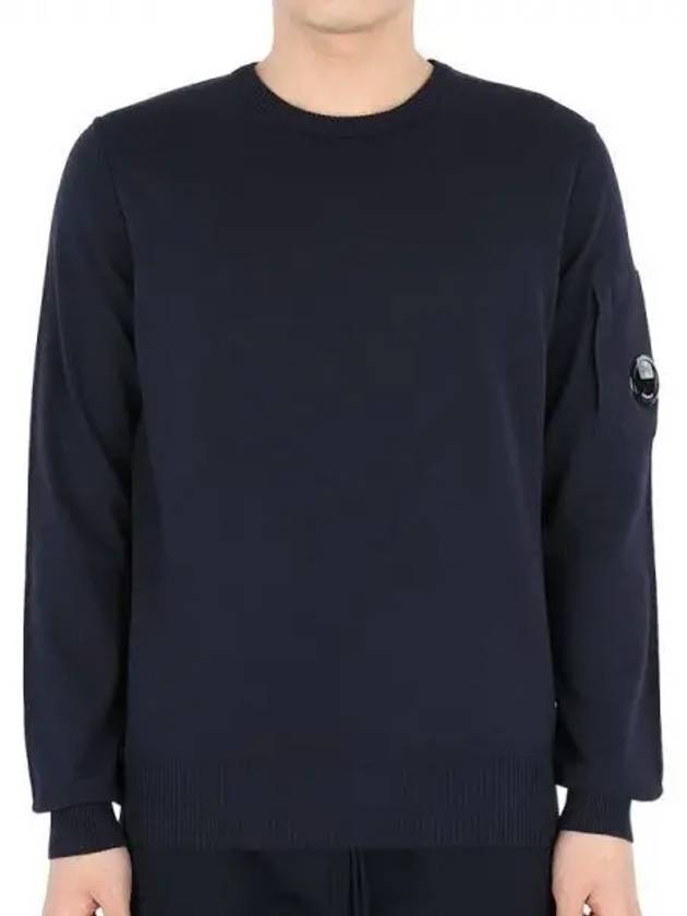 Lens Wappen Cotton Knit Top Navy - CP COMPANY - BALAAN 2