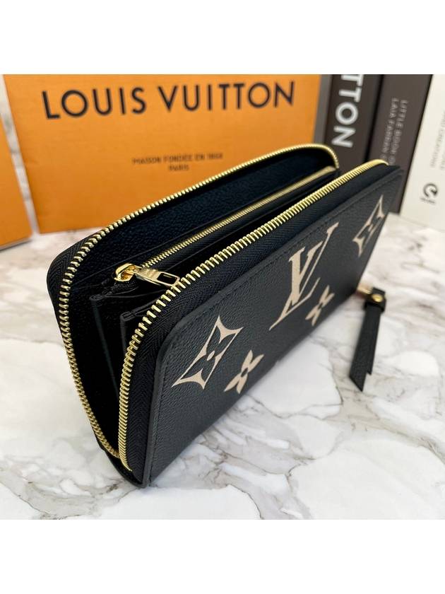 Zippy Monogram Long Wallet Black Beige - LOUIS VUITTON - BALAAN.