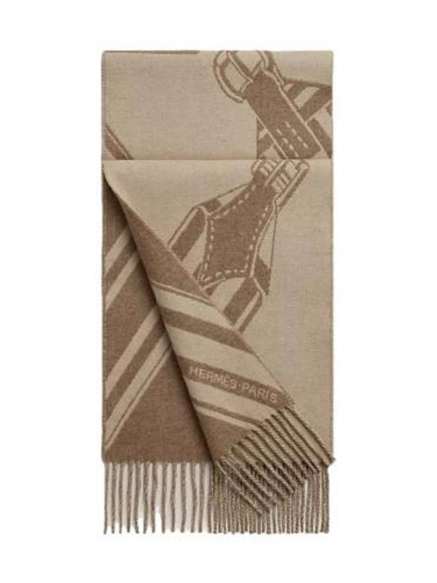 Sangle and zigzag muffler marron glace crere - HERMES - BALAAN 2