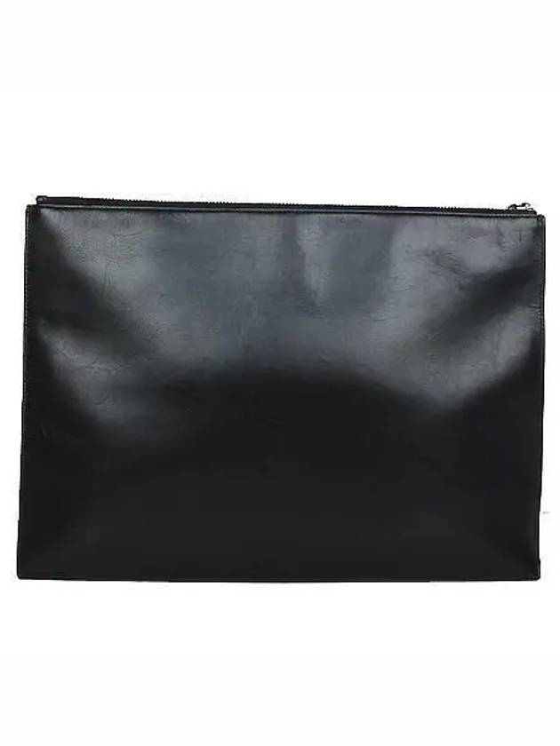 534680 Black Monogram Silver Logo Large Clutch Bag - SAINT LAURENT - BALAAN 3