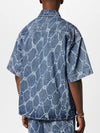 Monogram Printed Denim Short Sleeve Shirt Indigo - LOUIS VUITTON - BALAAN 3