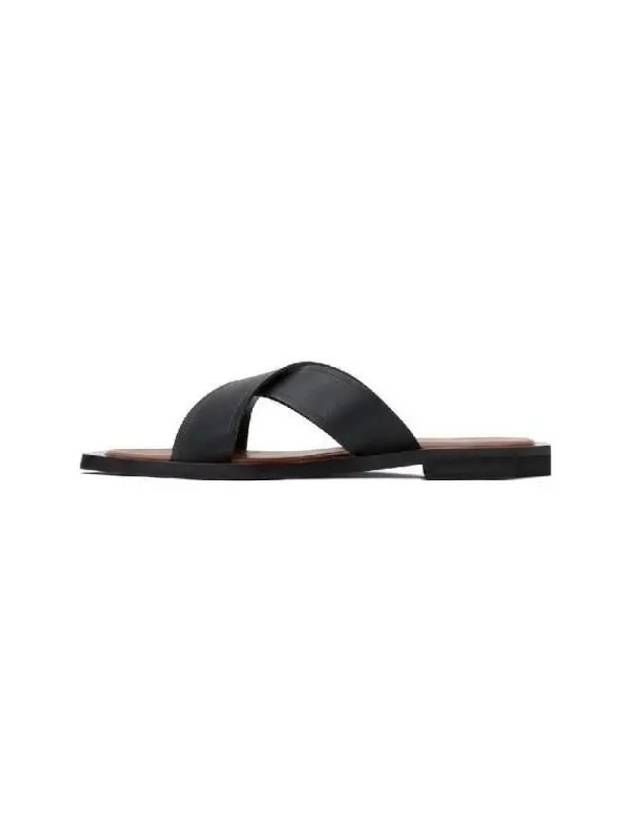 Wales Bonner Cross Band Leather Sandals WBM40511C BLACK - WALES BONNER - BALAAN 3