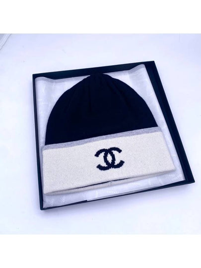 season CC logo cashmere beanie black white aaa629 - CHANEL - BALAAN 2