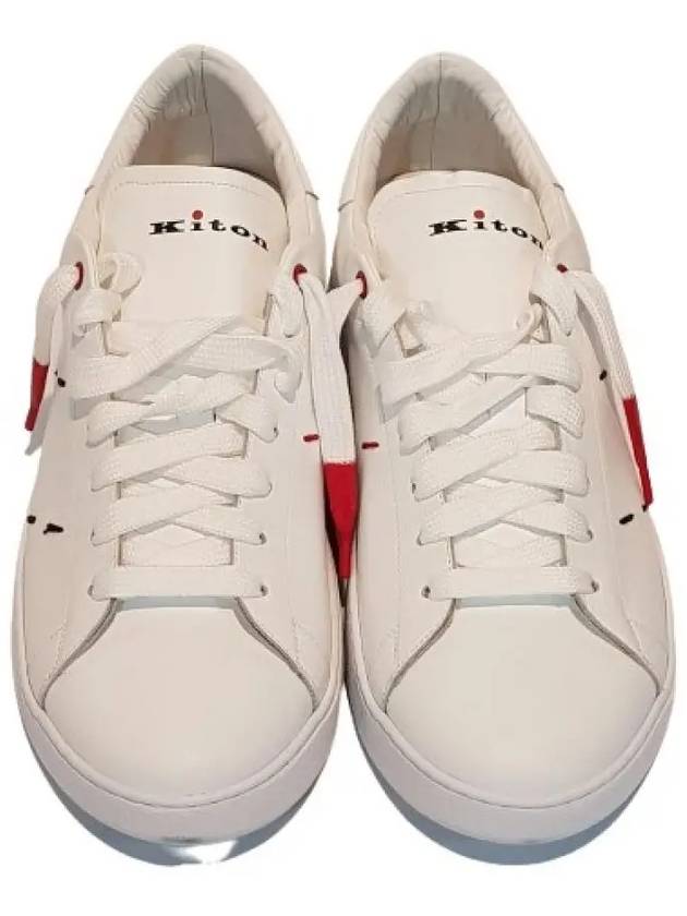 R Logo Low Top Sneakers White - KITON - BALAAN 4