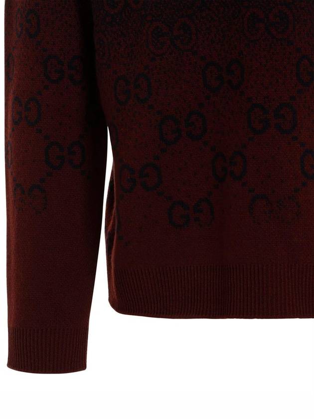 GG Degradé Wool Jacquard Knit Top Bordeaux Dark Blue - GUCCI - BALAAN 4