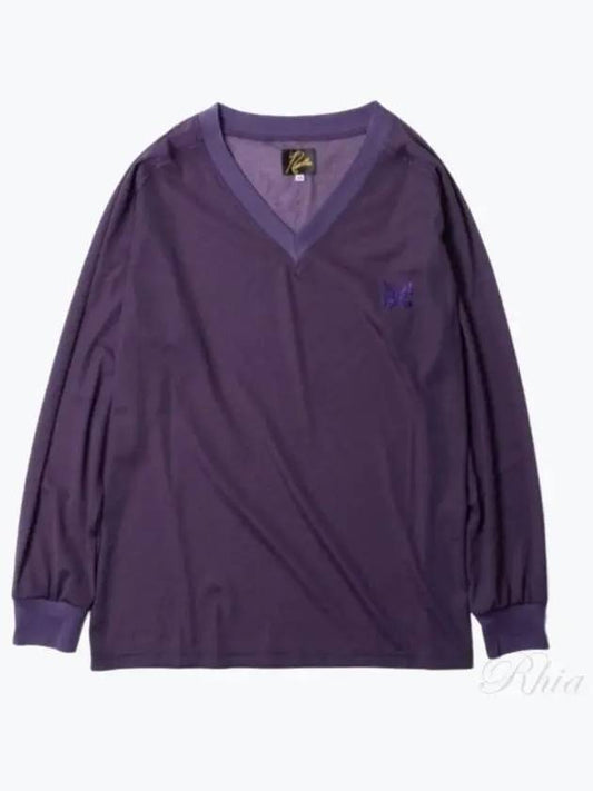 L S V neck T shirt Purple OT256 Long Sleeve - NEEDLES - BALAAN 1