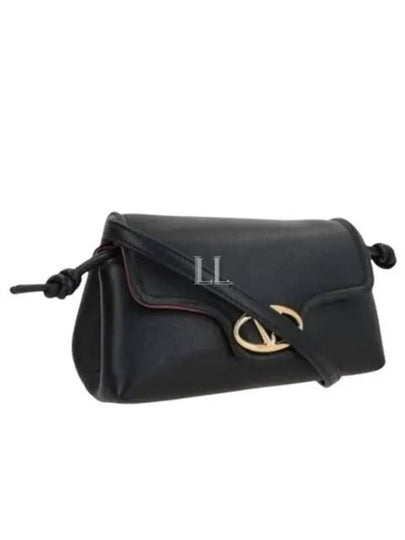 V Logo Leather Cross Bag Black - VALENTINO - BALAAN 2