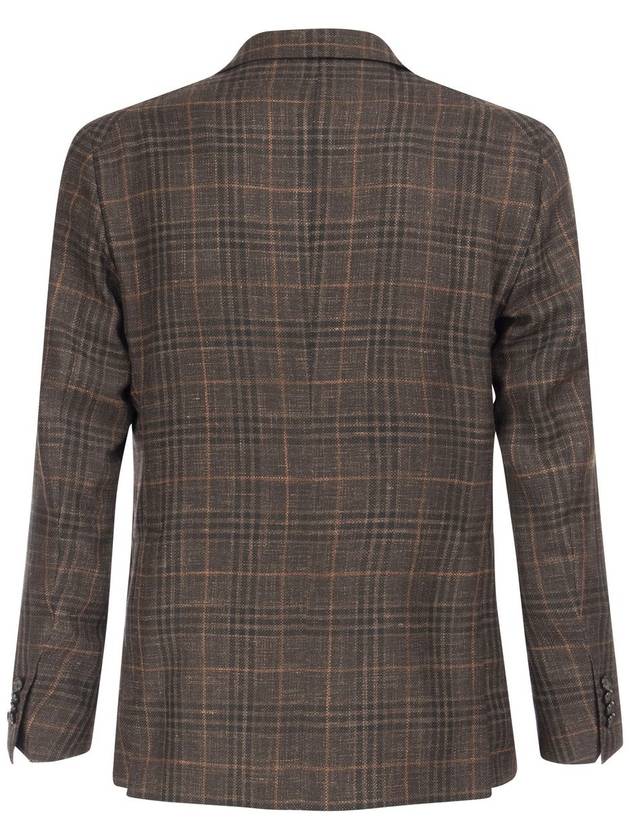 Wool, Silk and Linen Jacket with Tartan pattern - TAGLIATORE - BALAAN 2