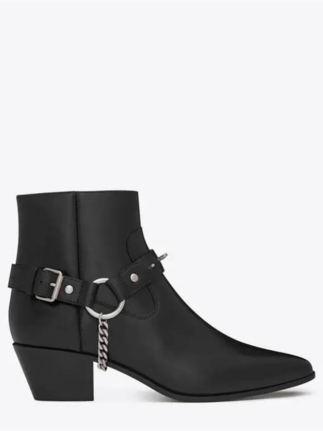 Wyatt Studded Harness Chelsea Boots Black - SAINT LAURENT - BALAAN.