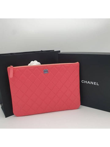 Clutch Caviar Clutch Medium Pink Silver A82545 - CHANEL - BALAAN 1