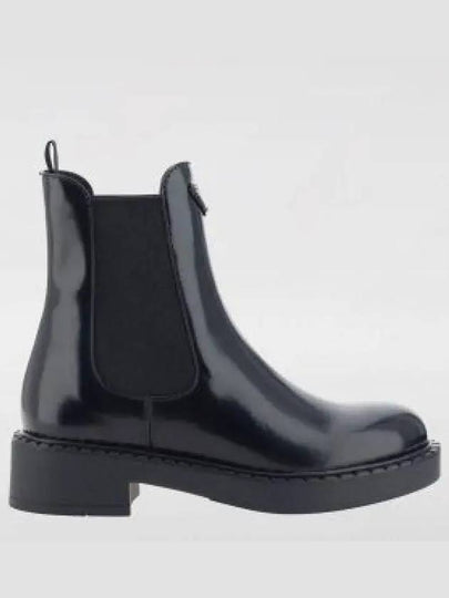 Brushed Calf Leather Chelsea Boots Black - PRADA - BALAAN 2