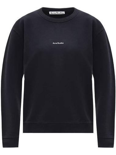 Mini Logo Crew Neck Sweatshirt Black - ACNE STUDIOS - BALAAN 1