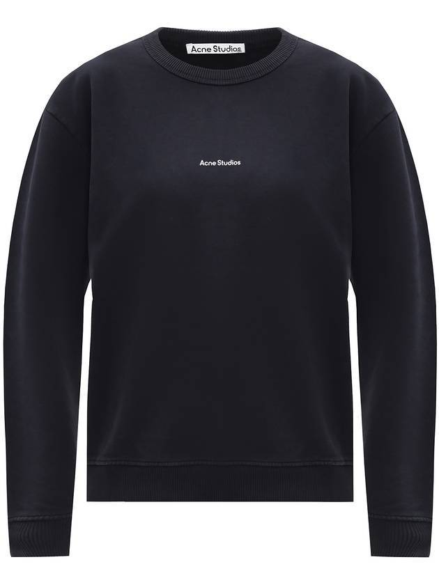 Mini Logo Crew Neck Sweatshirt Black - ACNE STUDIOS - BALAAN 1