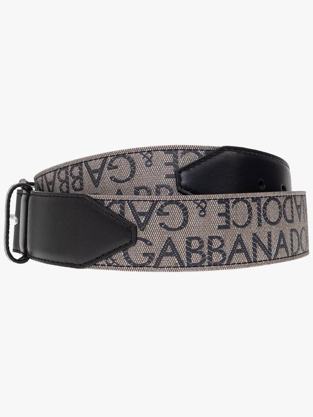 logo leather belt black - DOLCE&GABBANA - BALAAN 4