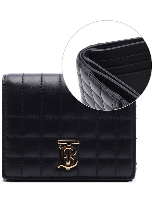 Lola Small Quilted Leather Folding Wallet Black Light Gold - BURBERRY - BALAAN 2