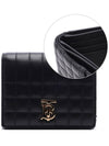 Lola Small Quilted Leather Folding Wallet Black Light Gold - BURBERRY - BALAAN 3