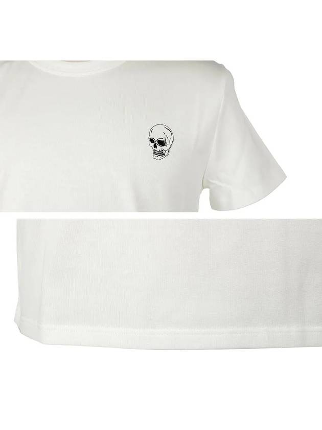 Skull Poker Graphic Print Short Sleeve T-Shirt White - ALEXANDER MCQUEEN - BALAAN 6