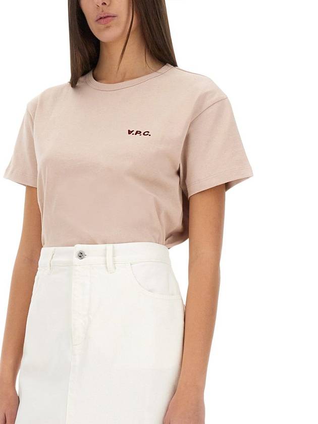 Boxy Micro Logo Short Sleeve T-Shirt Pink - A.P.C. - BALAAN 5