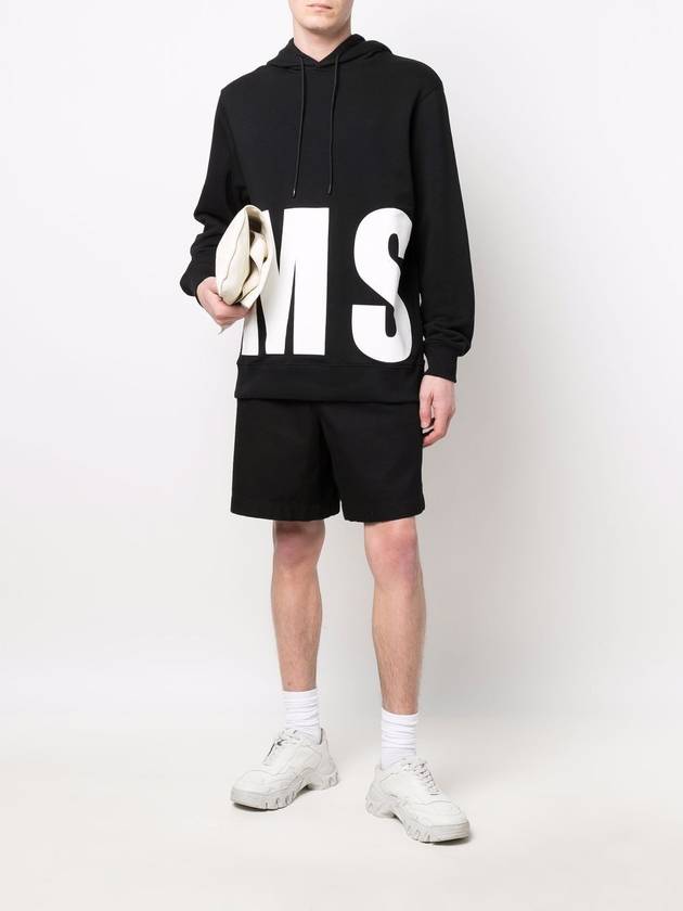 Big Logo Print Cotton Hoodie Black - MSGM - BALAAN 4