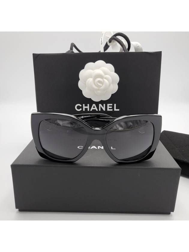 Square Sunglasses Acetate Black Frame Asian Fit - CHANEL - BALAAN 3