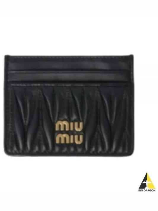 Matelasse Nappa Leather Card Wallet Black - MIU MIU - BALAAN 2