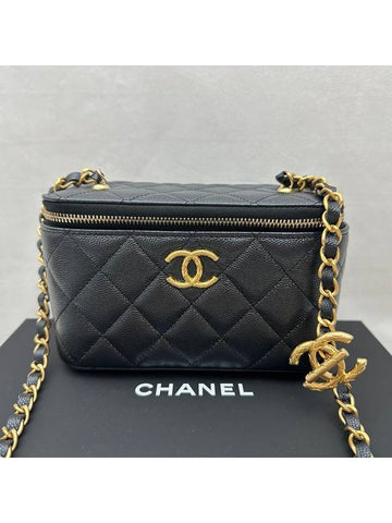 24 Year Mini Bag New Season Vanity Caviar Gold Black - CHANEL - BALAAN 1